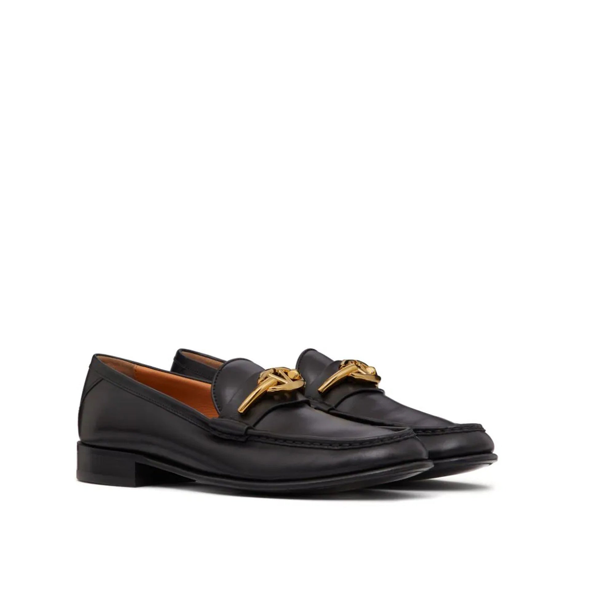 VALENTINO GARAVANI V-Logo Moon Leather Loafers - 2.5 cm Heel