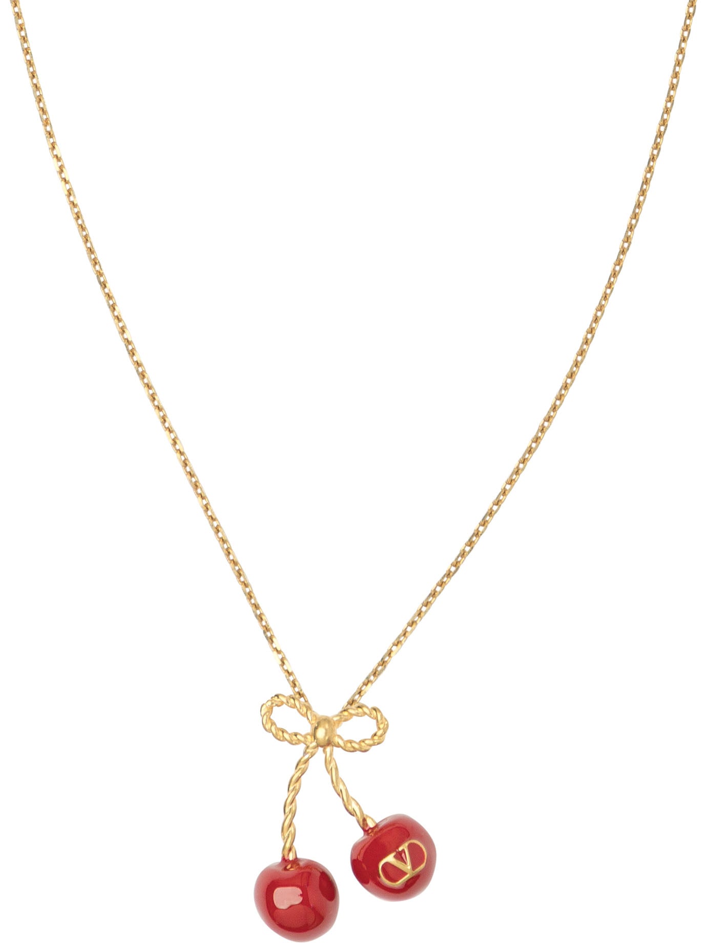 VALENTINO GARAVANI Cherry Motif Necklace - Adjustable 45 to 50 cm