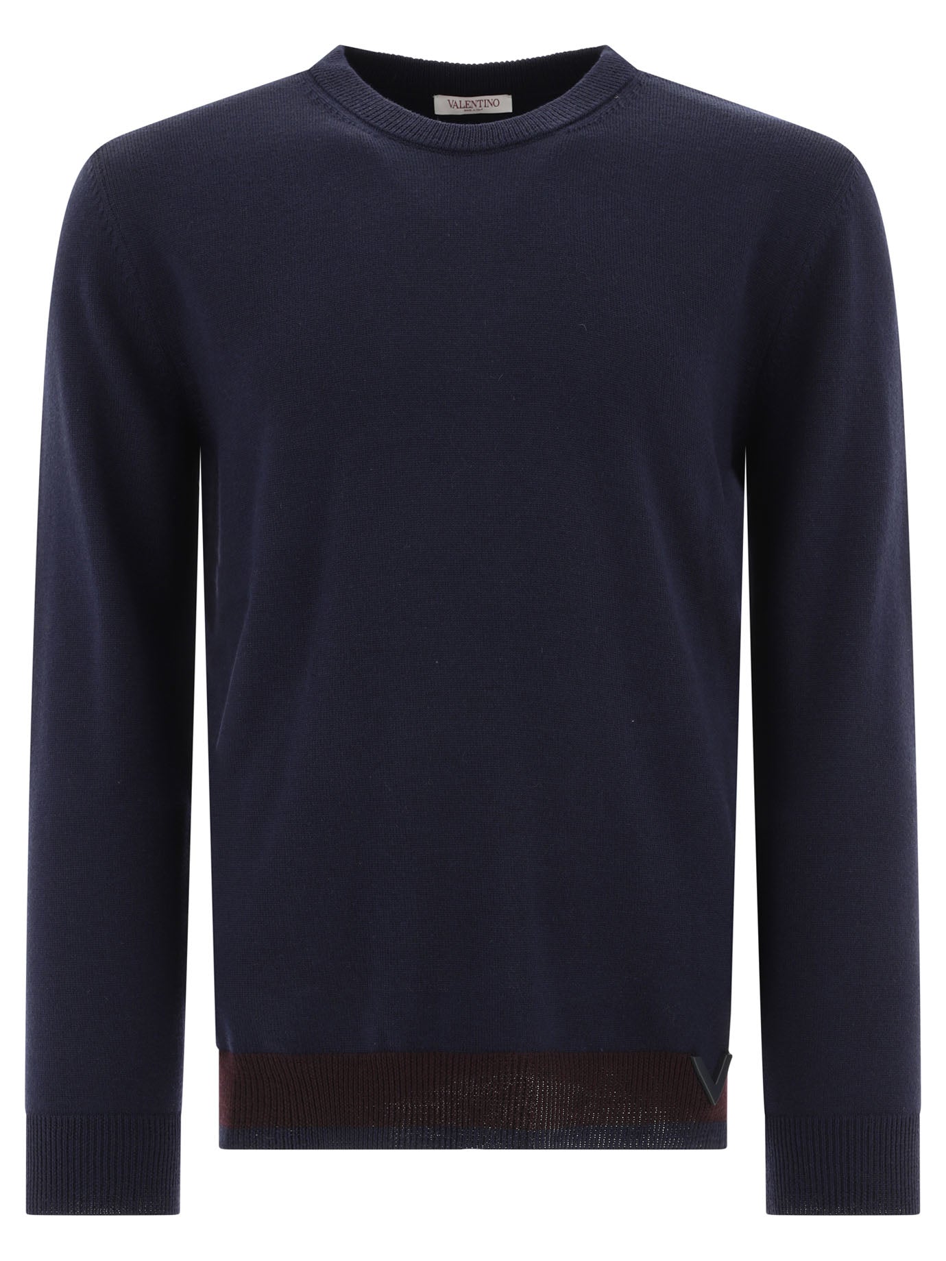 VALENTINO Boxy Fit Sweater with Rubberized V Detail