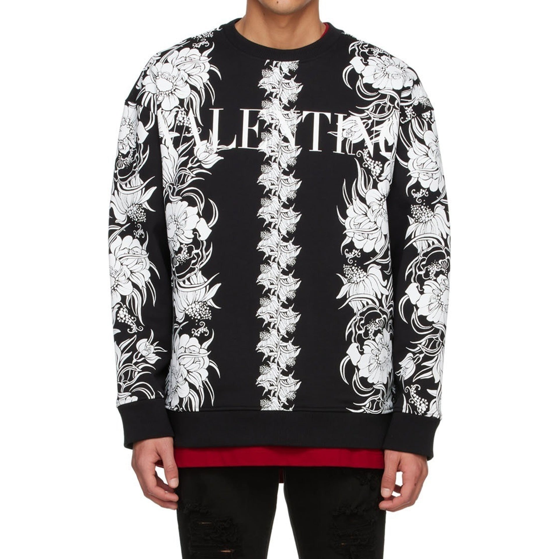 VALENTINO Daisyland Graphic Crewneck Sweatshirt for Men