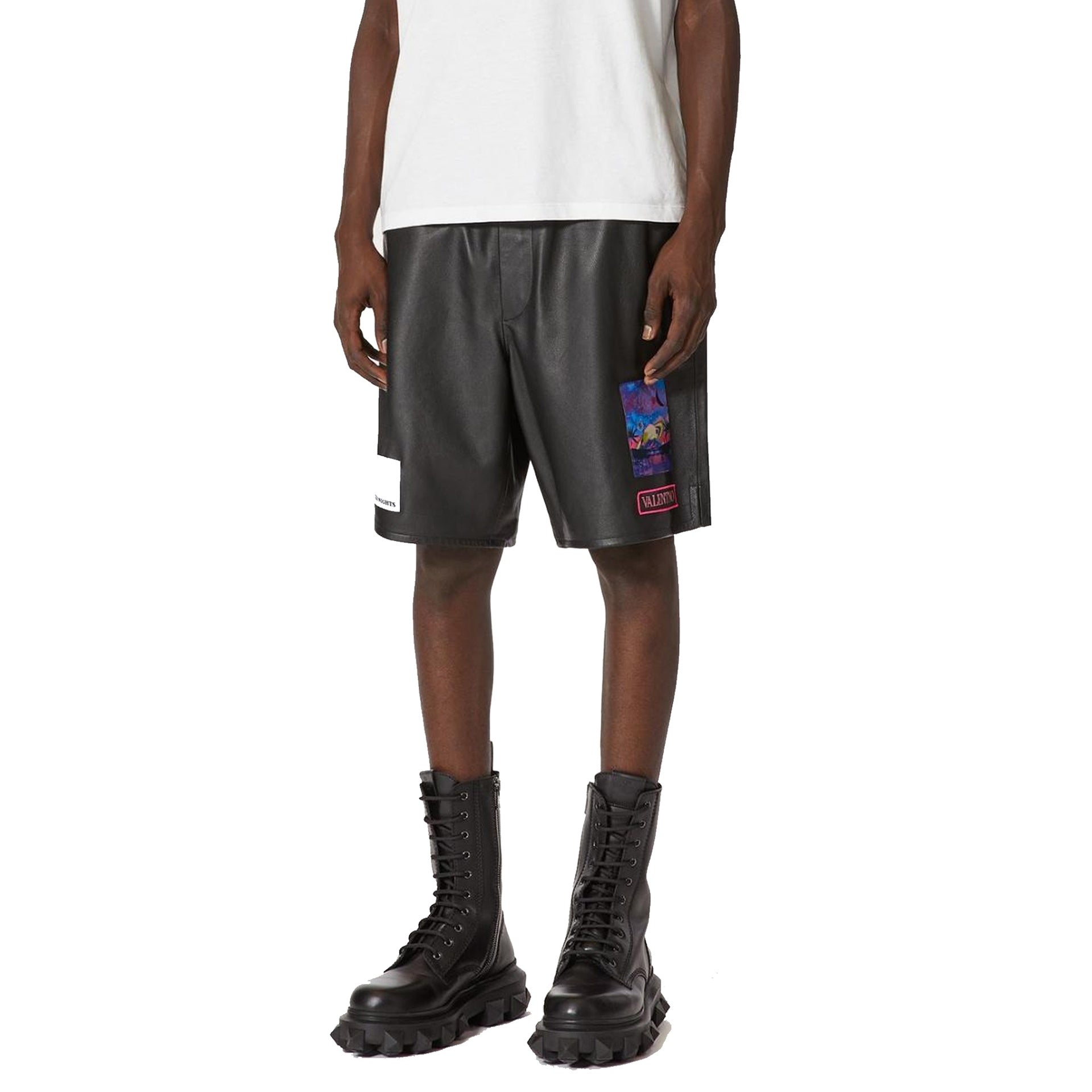 VALENTINO Luxury Leather Mini Shorts for Men