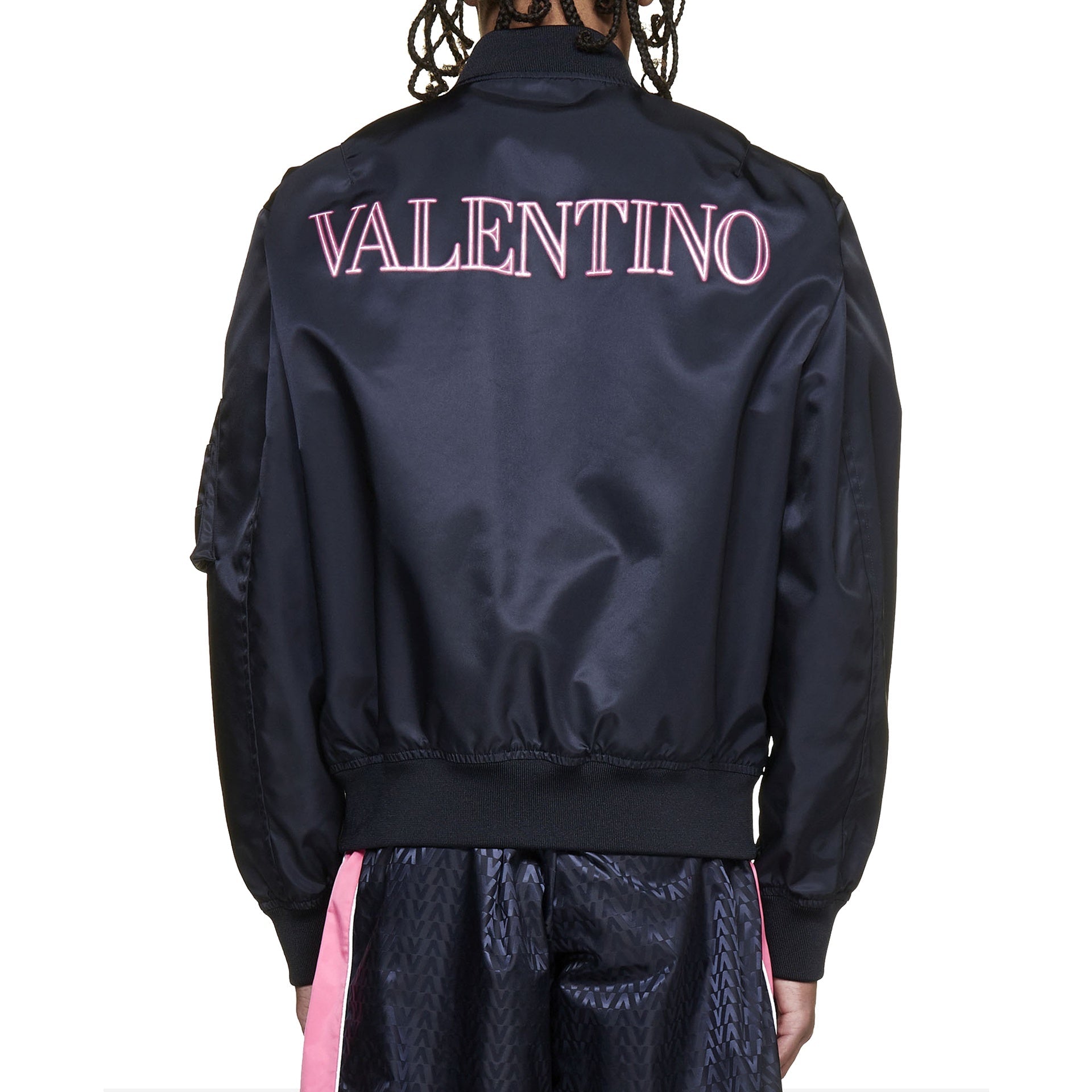 VALENTINO Printed Neon Universe Bomber Jacket