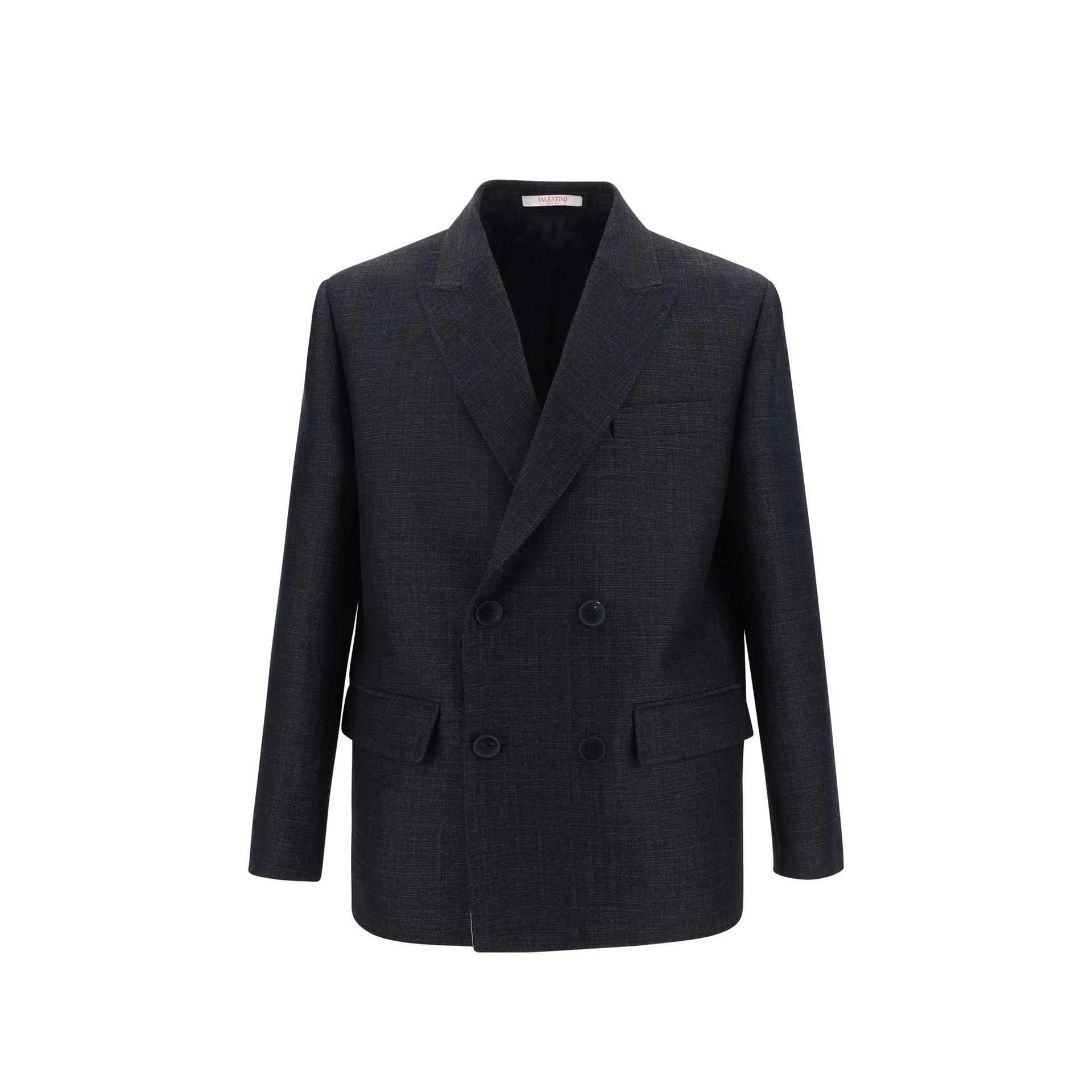 VALENTINO Double-Breasted Wool and Silk Jacket - Regular Fit