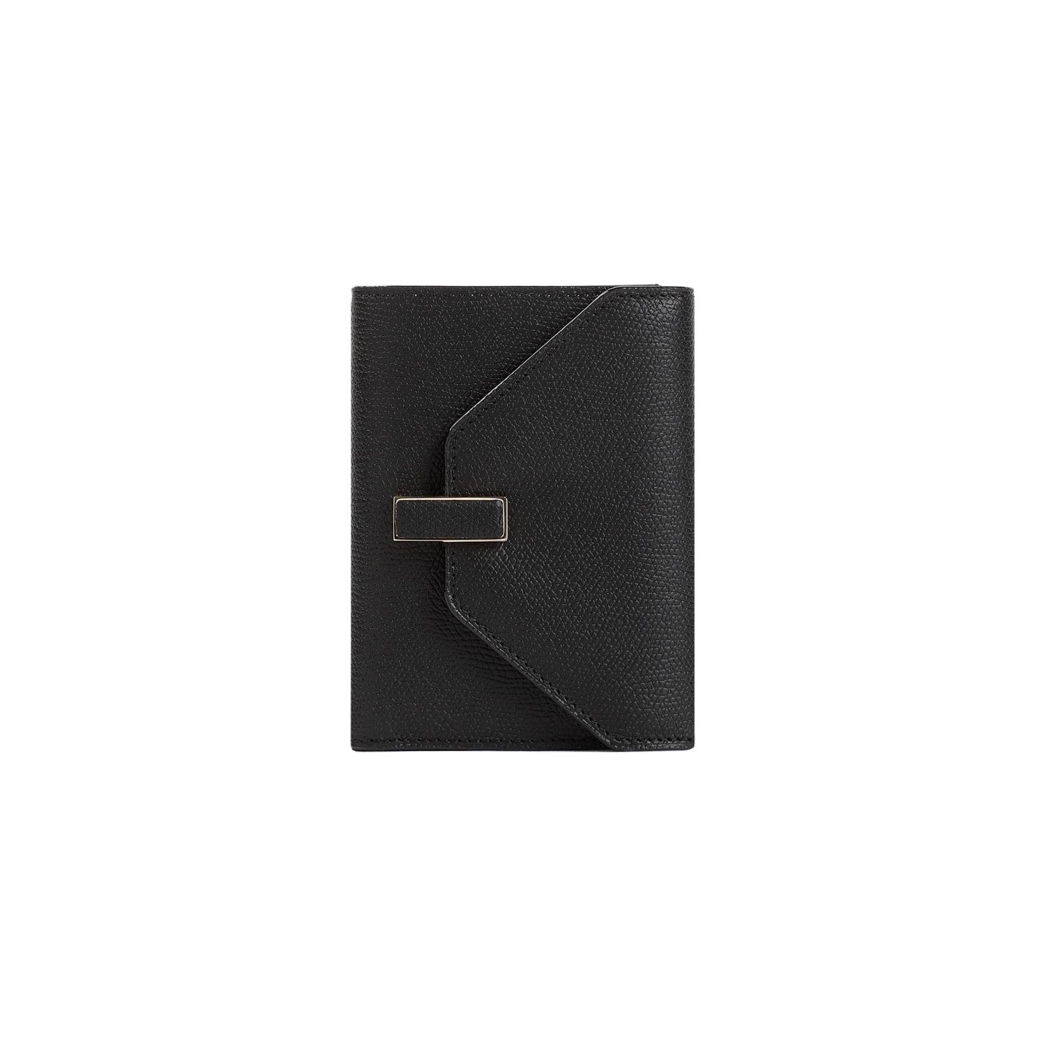 VALEXTRA Mini Elegant Leather Wallet with Interlocking Closure
