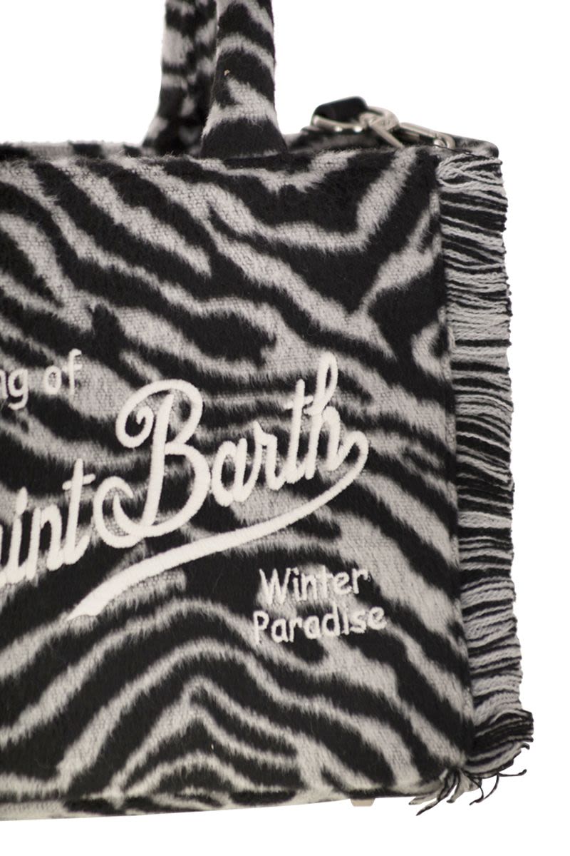 MC2 SAINT BARTH Mini Zebra-Print Wool Blend Handbag - Chic and Bold