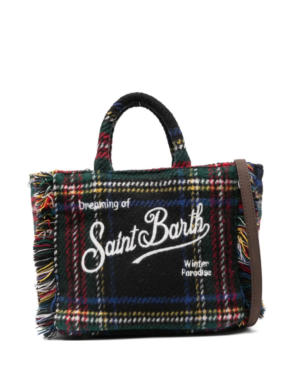 MC2 SAINT BARTH Vanity Wool Tartan Tote Handbag