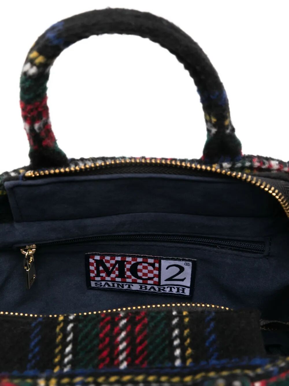 MC2 SAINT BARTH Vanity Wool Tartan Tote Handbag