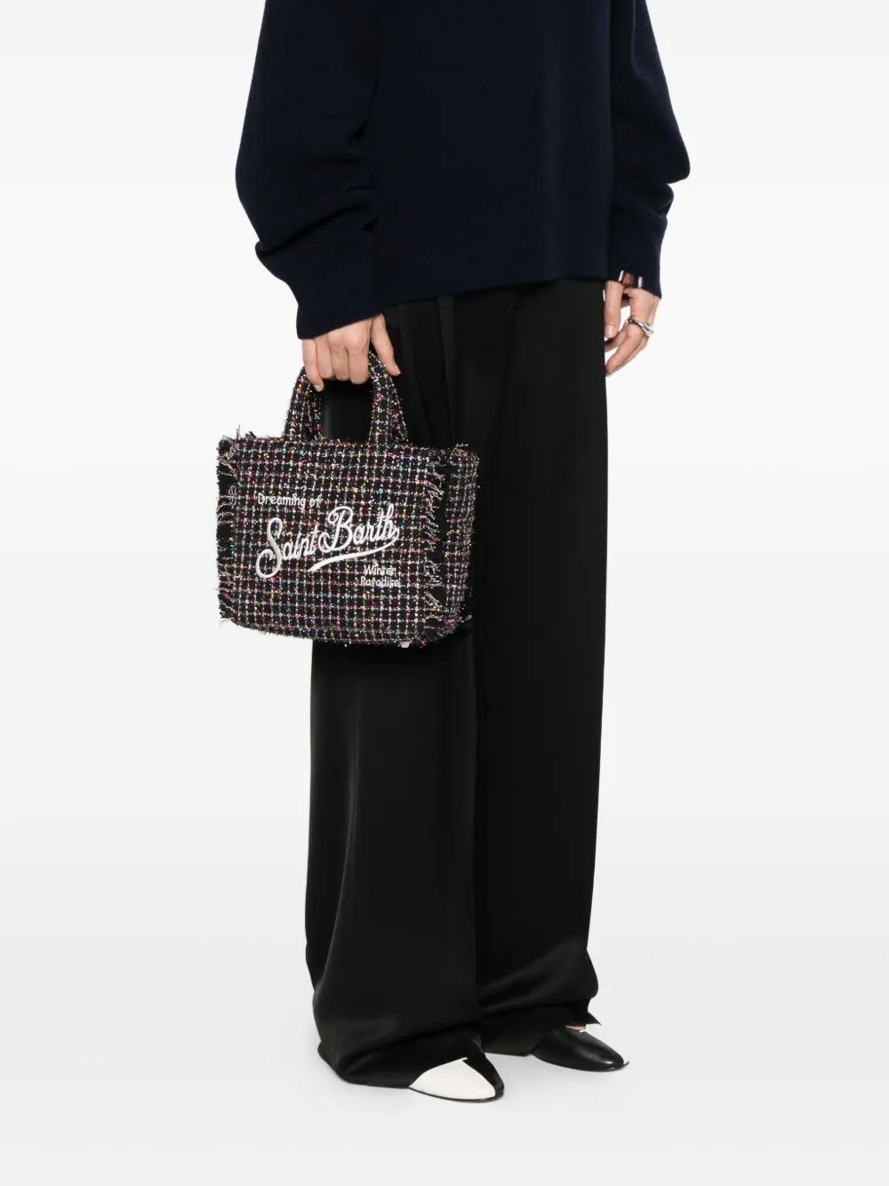 MC2 SAINT BARTH Mini Tweed Shiny Handbag