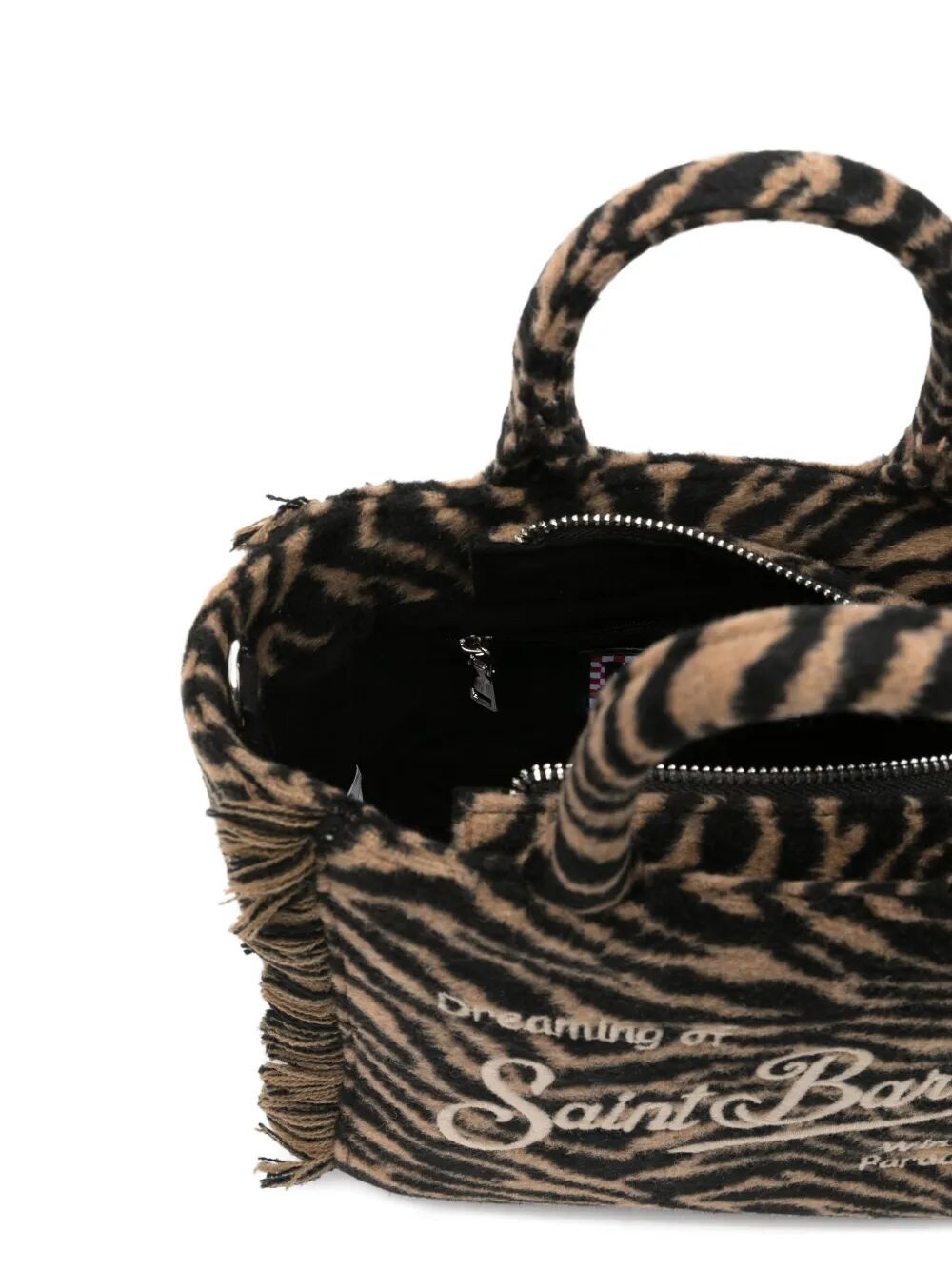 MC2 SAINT BARTH Mini Felt Zebra Handbag