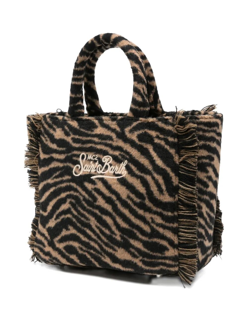 MC2 SAINT BARTH Mini Felt Zebra Handbag
