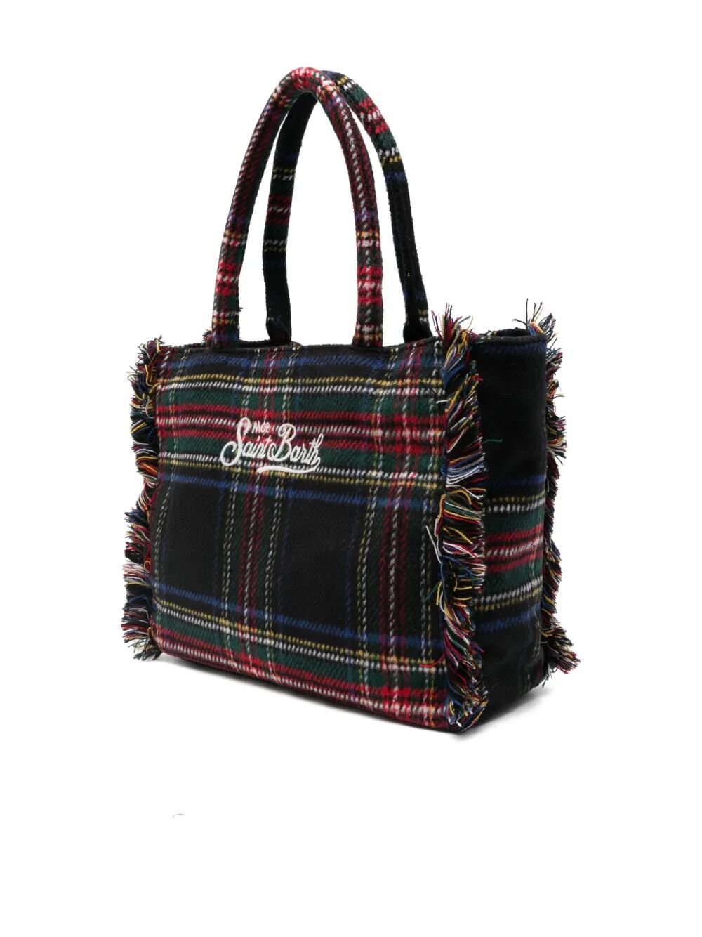 MC2 SAINT BARTH Chic Mini Wool Tartan Tote Handbag