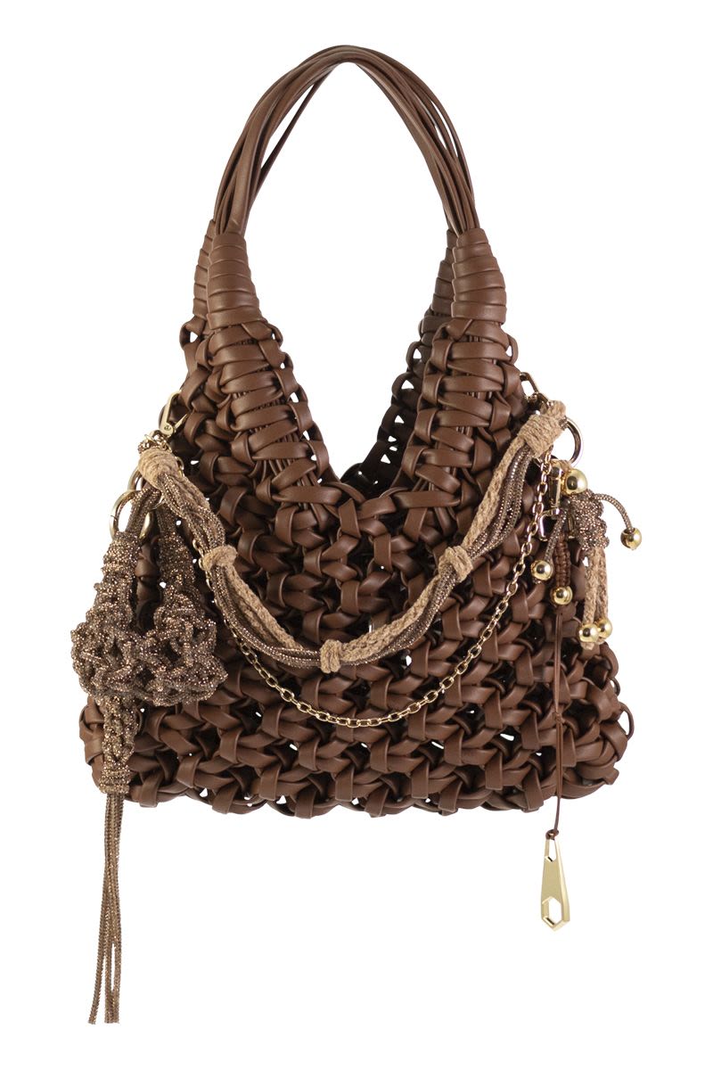 HIBOURAMA Handmade Leather Jewel Handbag - W 27 x H 36.5 x D 9 CM