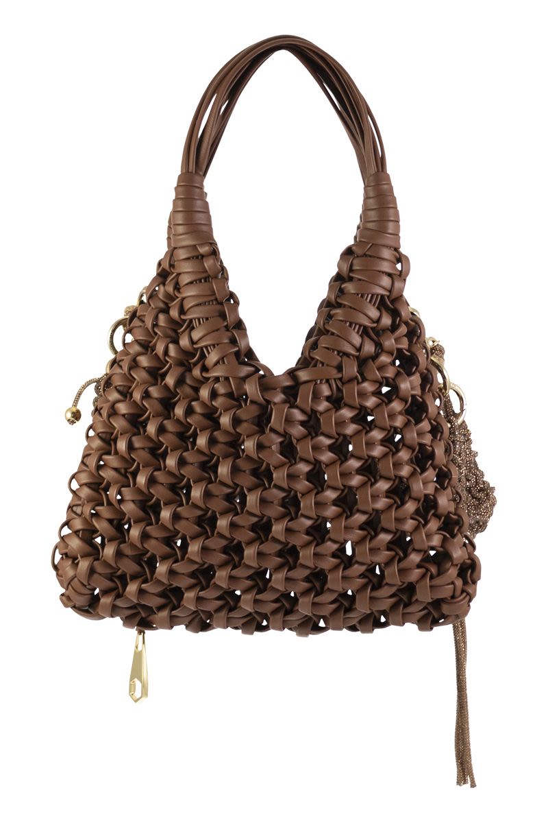 HIBOURAMA Handmade Leather Jewel Handbag - W 27 x H 36.5 x D 9 CM