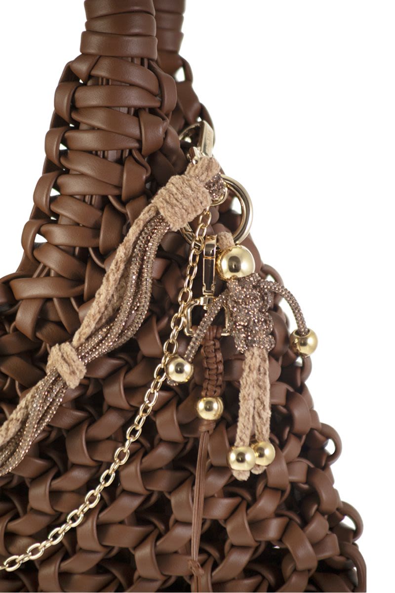 HIBOURAMA Handmade Leather Jewel Handbag - W 27 x H 36.5 x D 9 CM