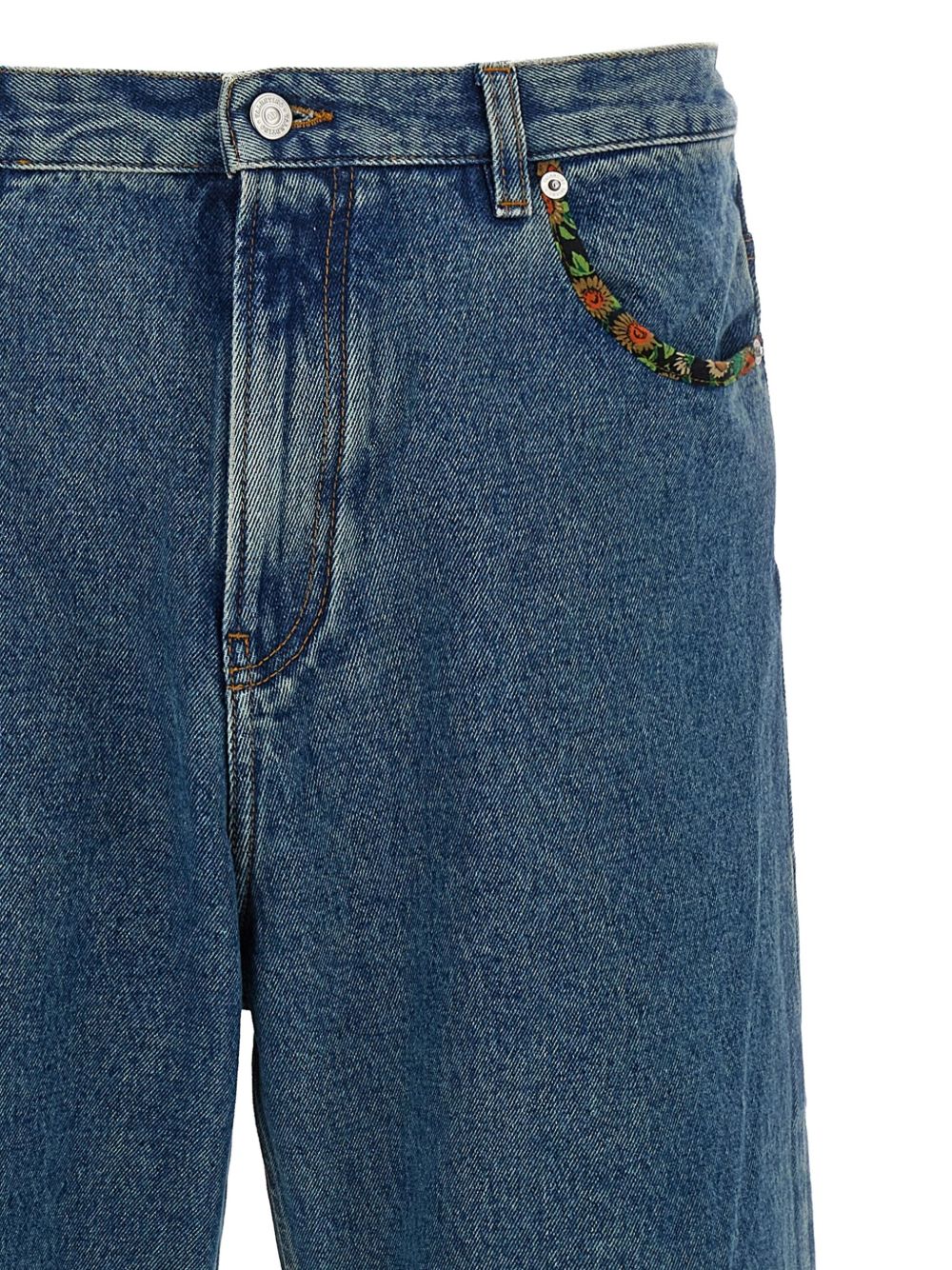 VALENTINO Floral Print Insert Jeans for Men