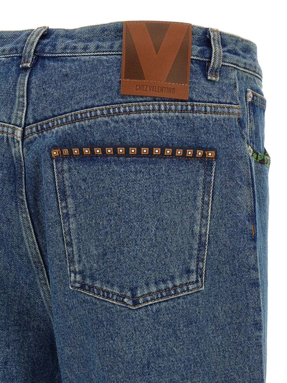 VALENTINO Floral Print Insert Jeans for Men