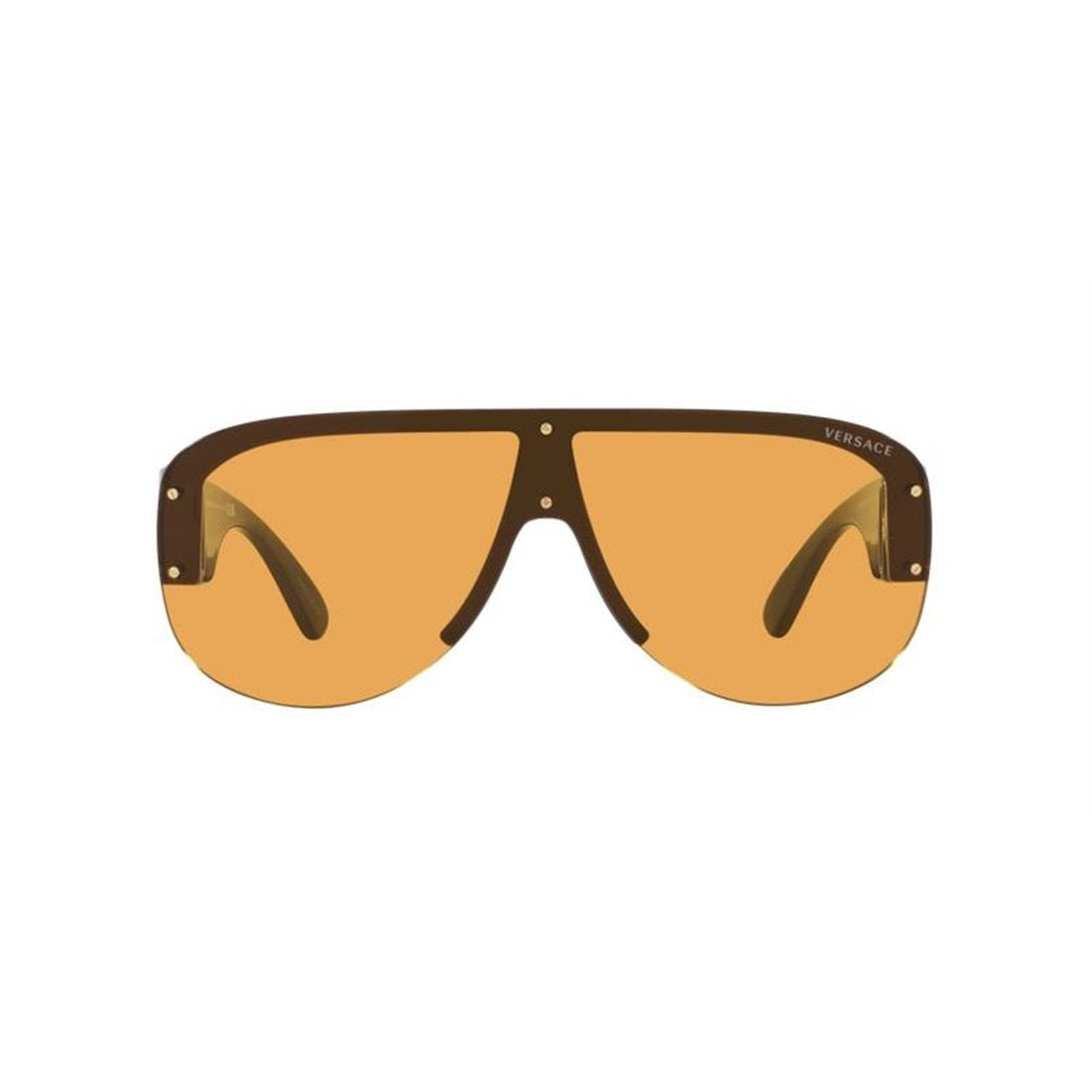 VERSACE Stylish Men's Sunglasses with Bold Orange Lenses