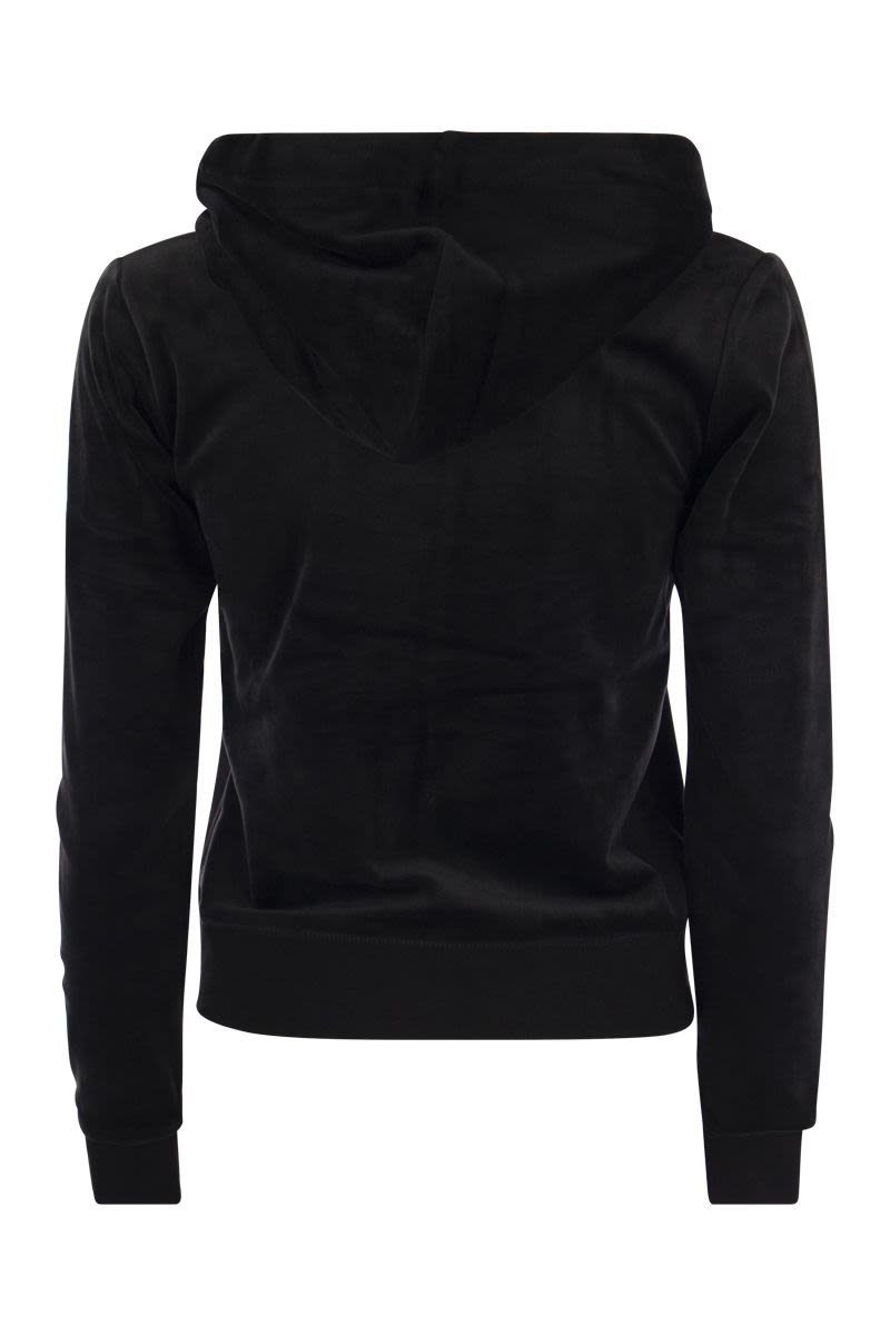 JUICY COUTURE Cotton Velvet Hoodie - Tight Fit