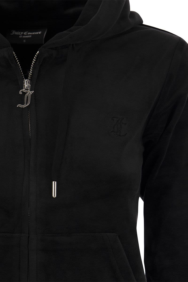 JUICY COUTURE Cotton Velvet Hoodie - Tight Fit
