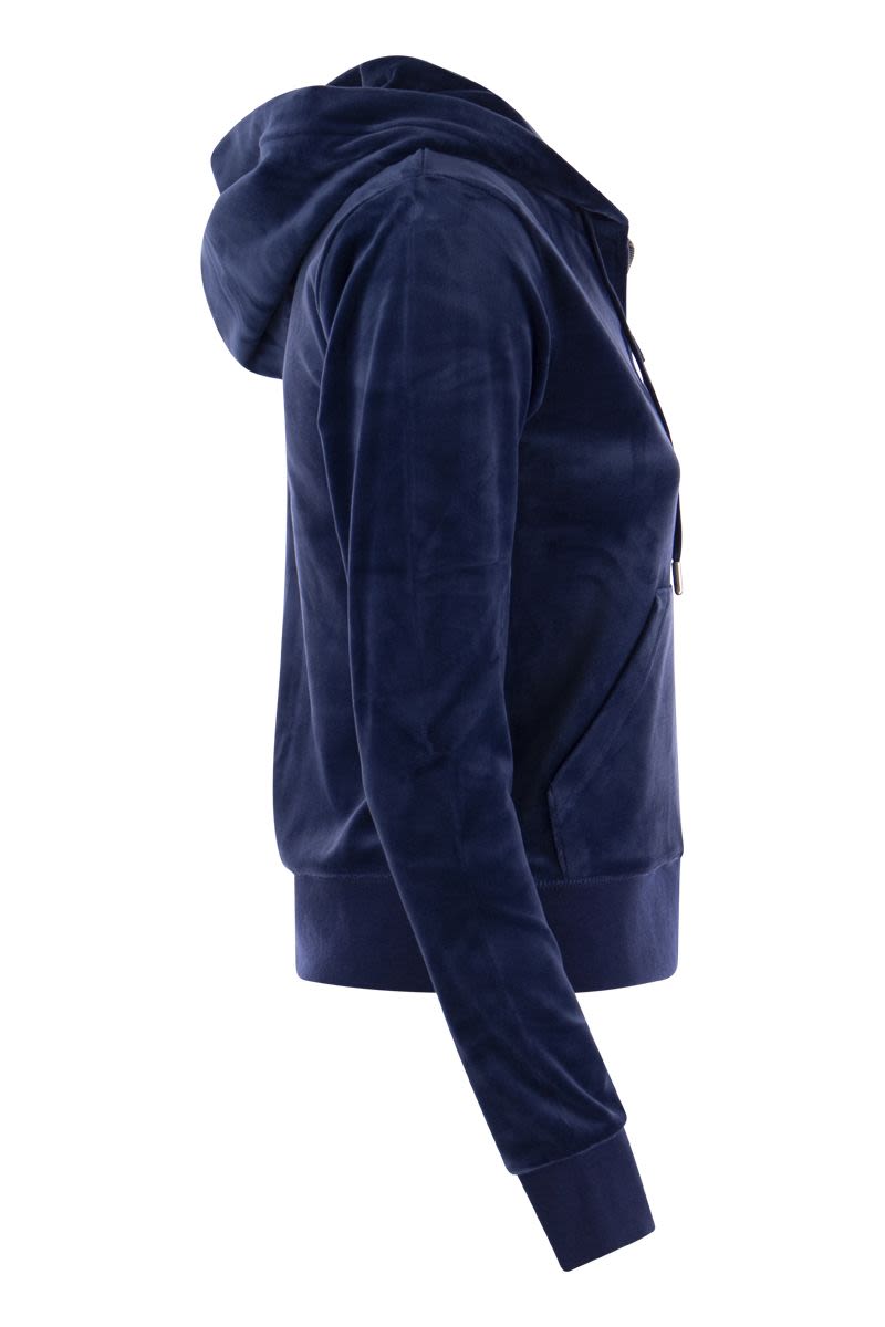 JUICY COUTURE Cotton Velvet Hoodie - Tight Fit