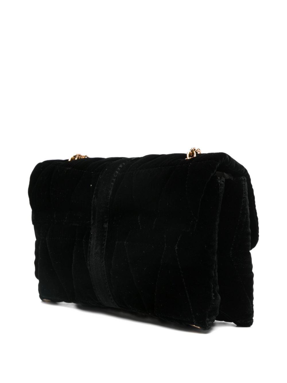 VERSACE Mini Quilted Velvet Clutch with Chain Strap