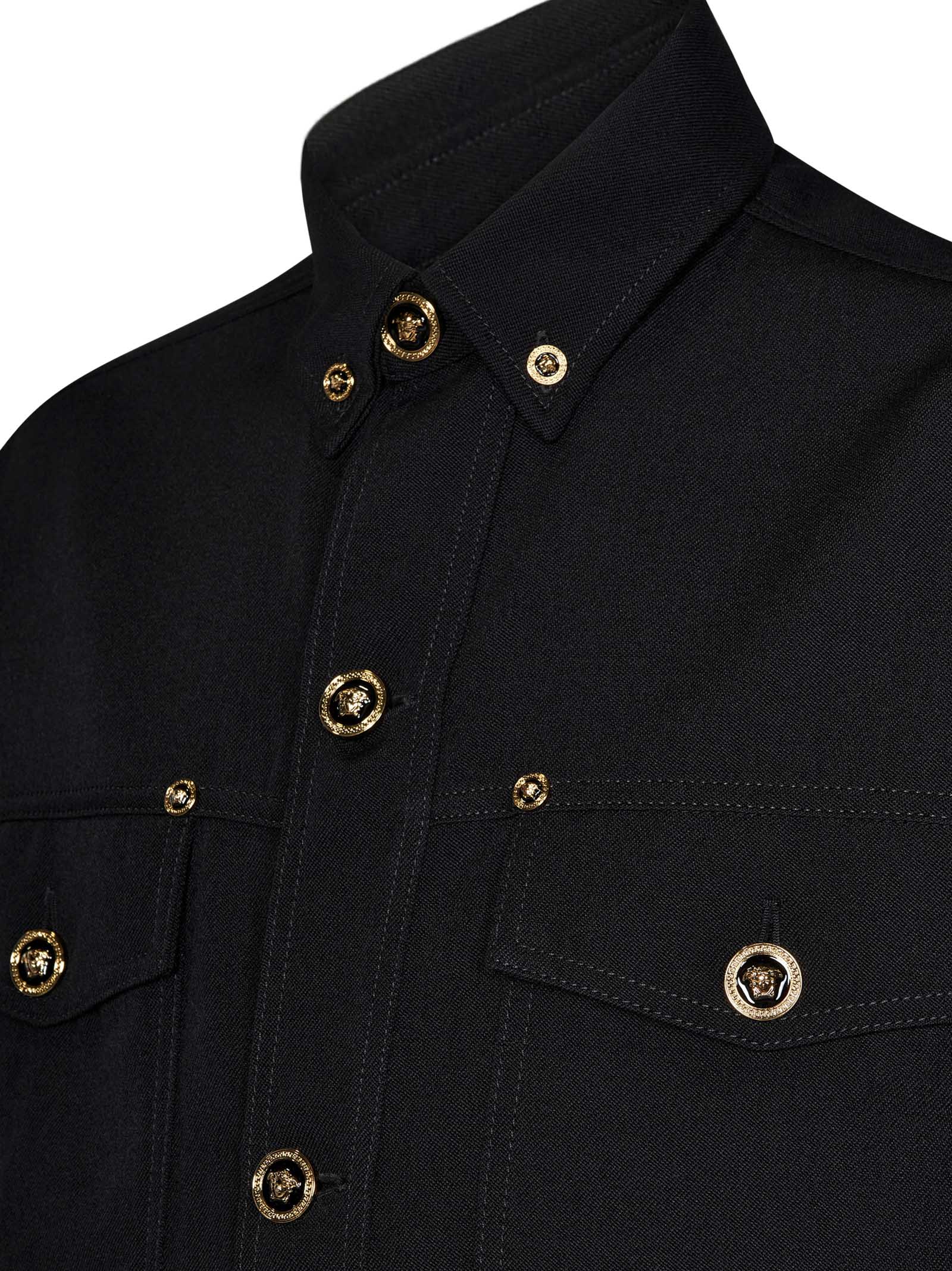 VERSACE Tailored Overshirt with Luxe Medusa Accents - Size 48 IT