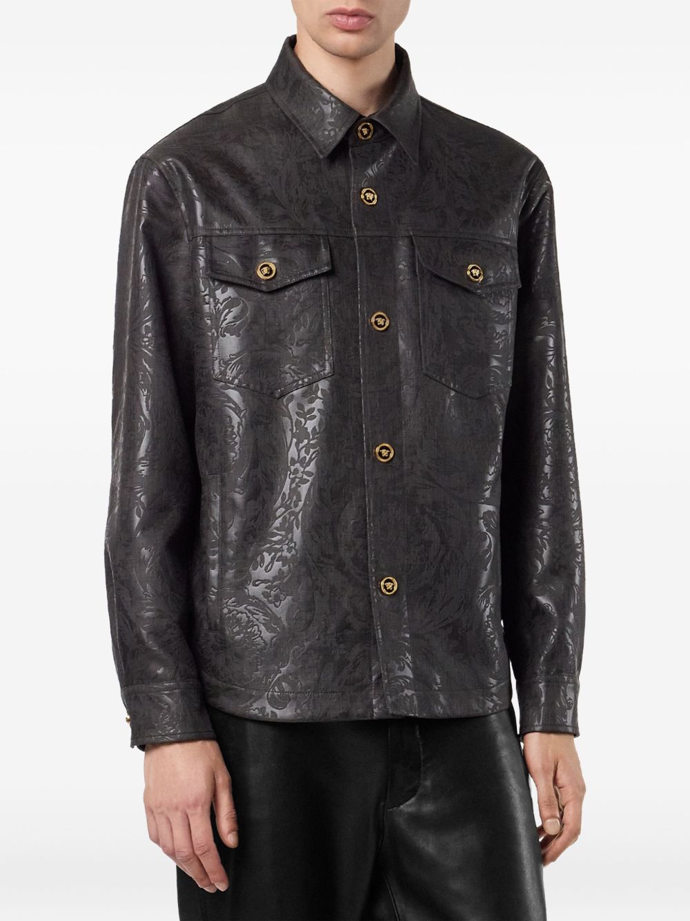 VERSACE Stylish Embossed Baroque Coat