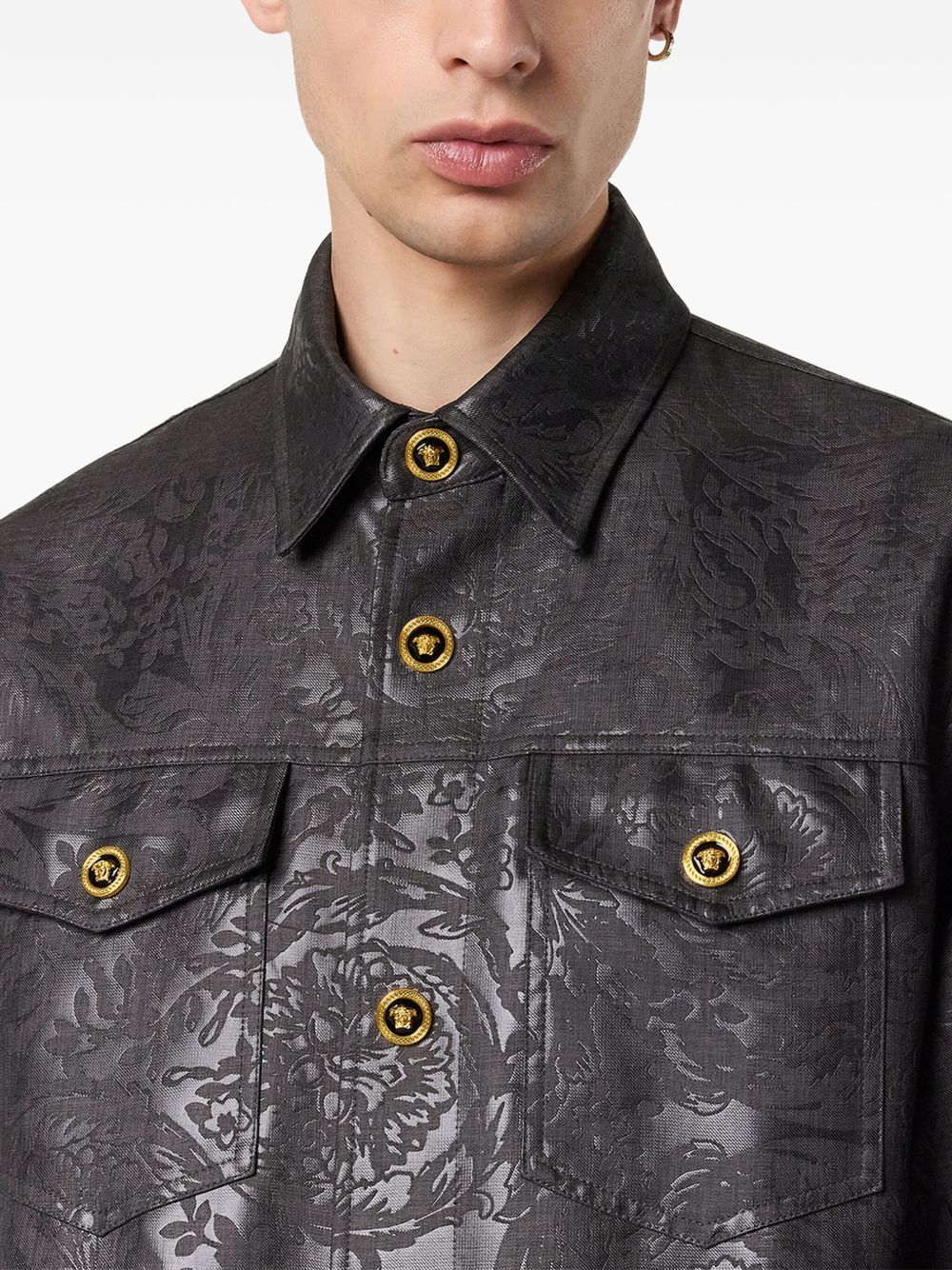 VERSACE Stylish Embossed Baroque Coat