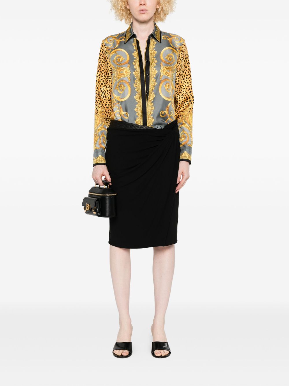 VERSACE Asymmetrical Draped Mini Skirt