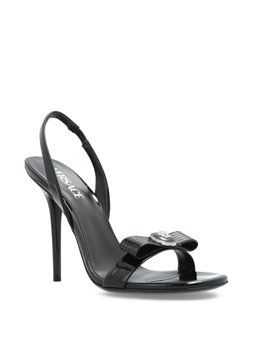 VERSACE Elegant Leather Sandals with Bow Detail