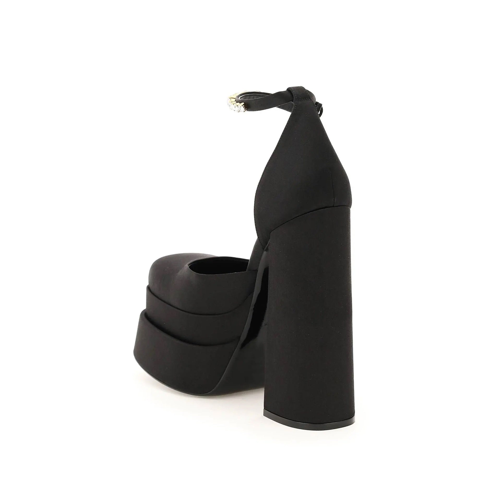 VERSACE Silk Satin Platform Pumps 16 cm