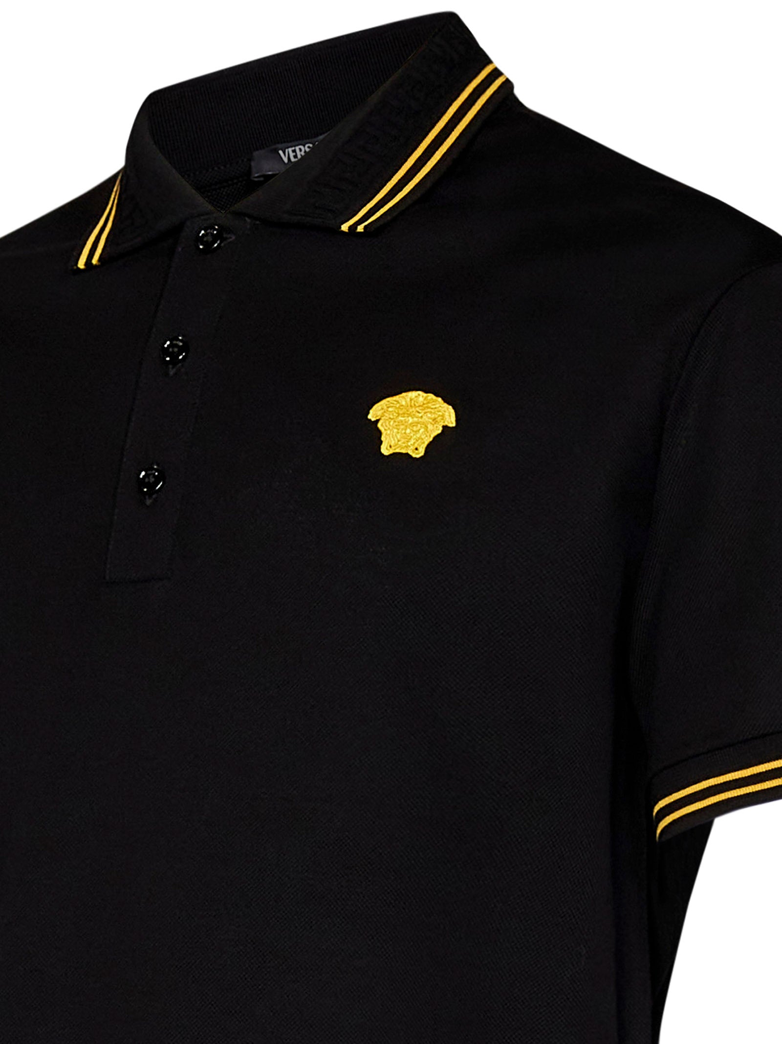 VERSACE Classic Fit Cotton Piqué Polo for Men