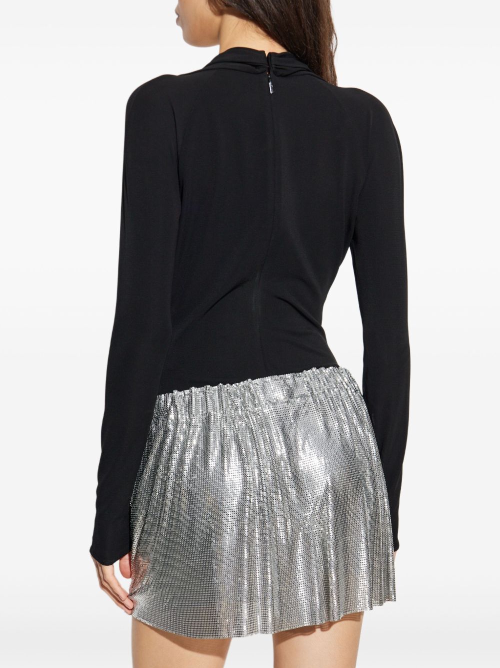 VERSACE Flattering V-Neck Bodysuit with Unique Pin Detail