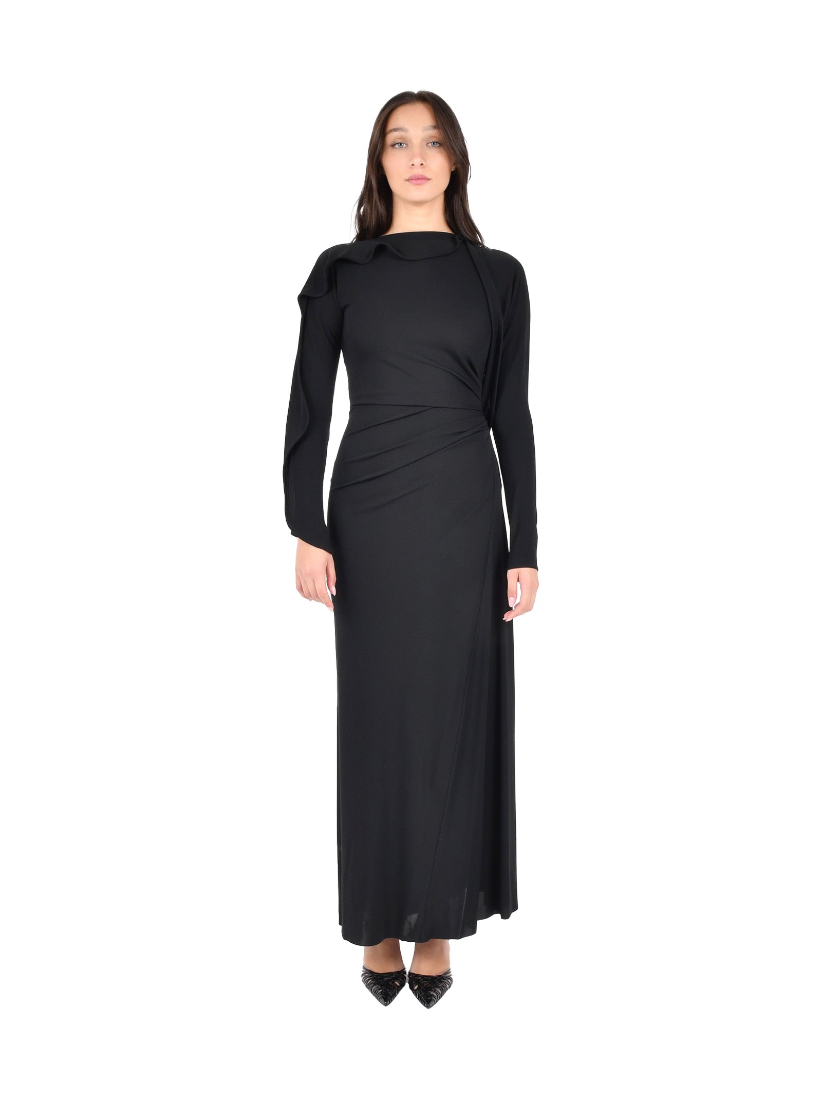 VICTORIA BECKHAM Draped Long Dress for Women - Elegant Silhouette