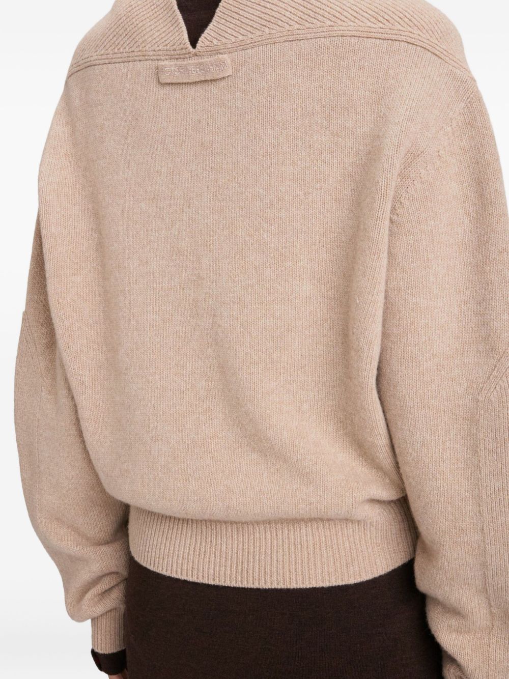 VICTORIA BECKHAM V-Neck Cashmere-Wool Blend Sweater