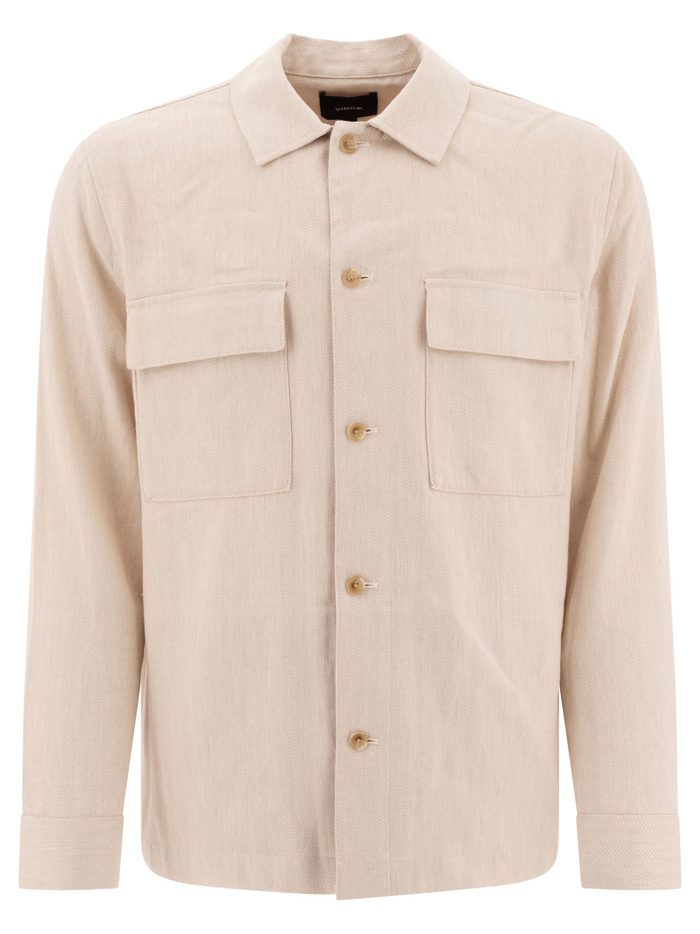 VINCE Linen Overshirt for Men - Regular Fit