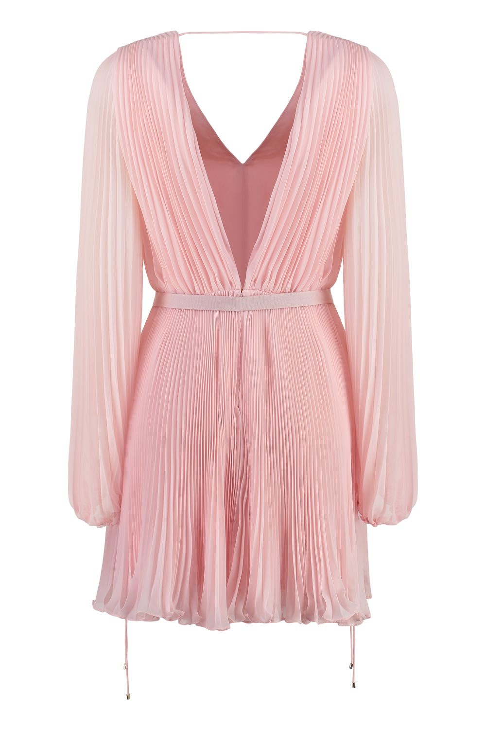 MAX MARA Chic Puffed Sleeve Mini Dress with Coordinated Waist Belt