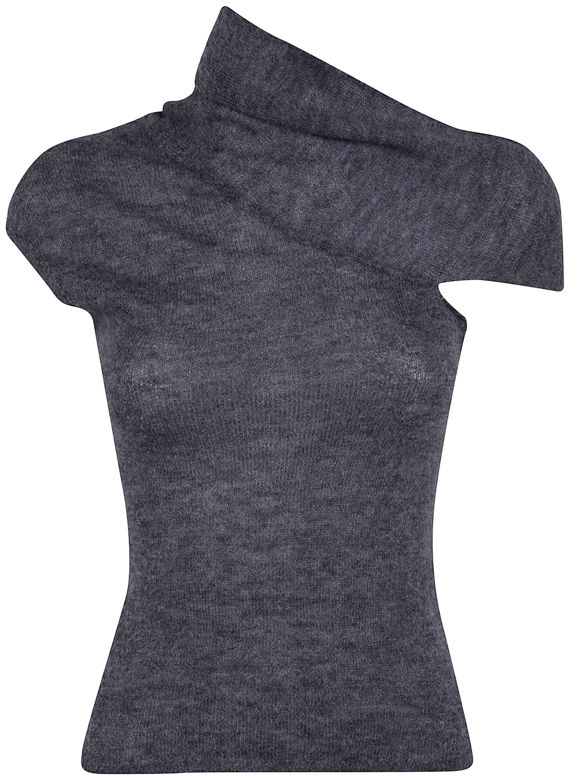 PALOMA WOOL Asymmetric Mini Short Sleeves Wool Top