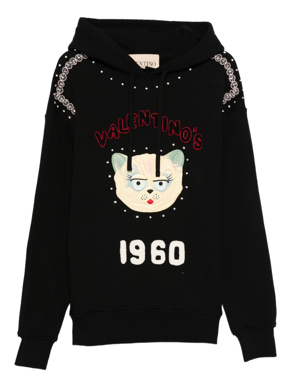 VALENTINO Embroidered Cotton Hoodie for Men