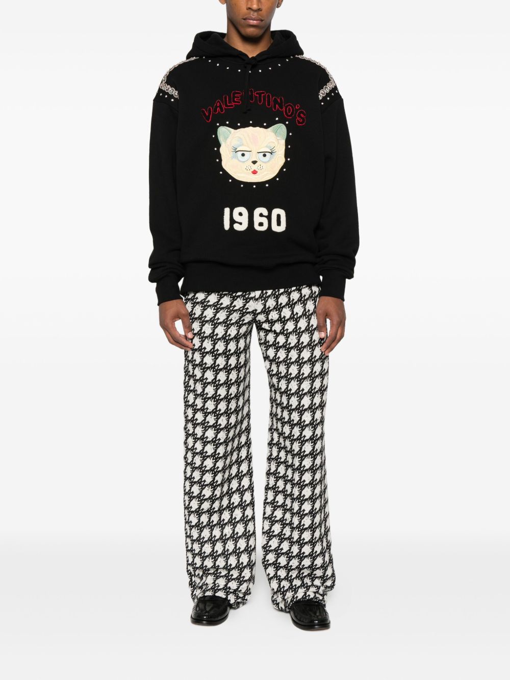 VALENTINO Embroidered Cotton Hoodie for Men