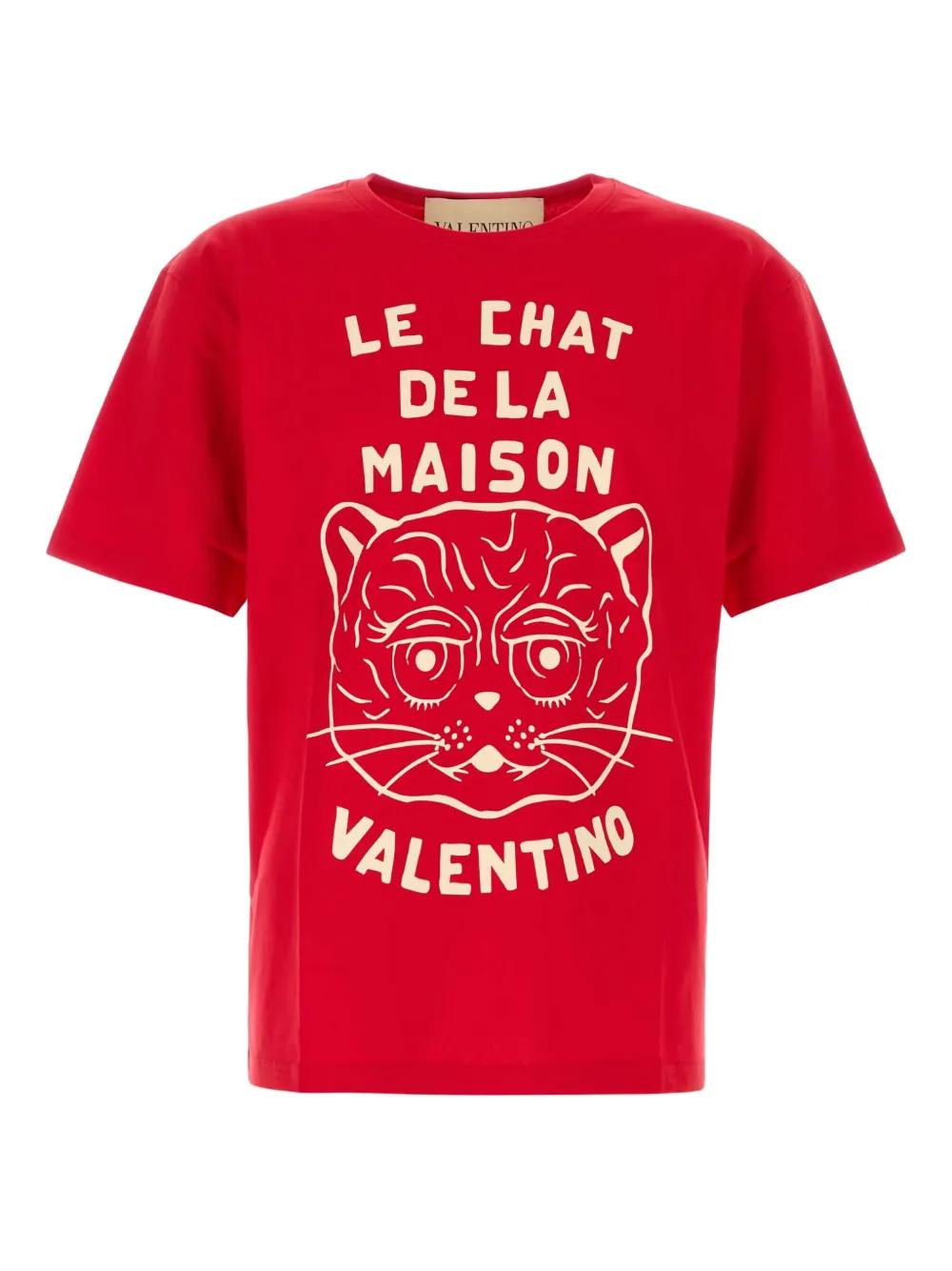 VALENTINO Maison Cat Graphic Cotton T-Shirt for Men