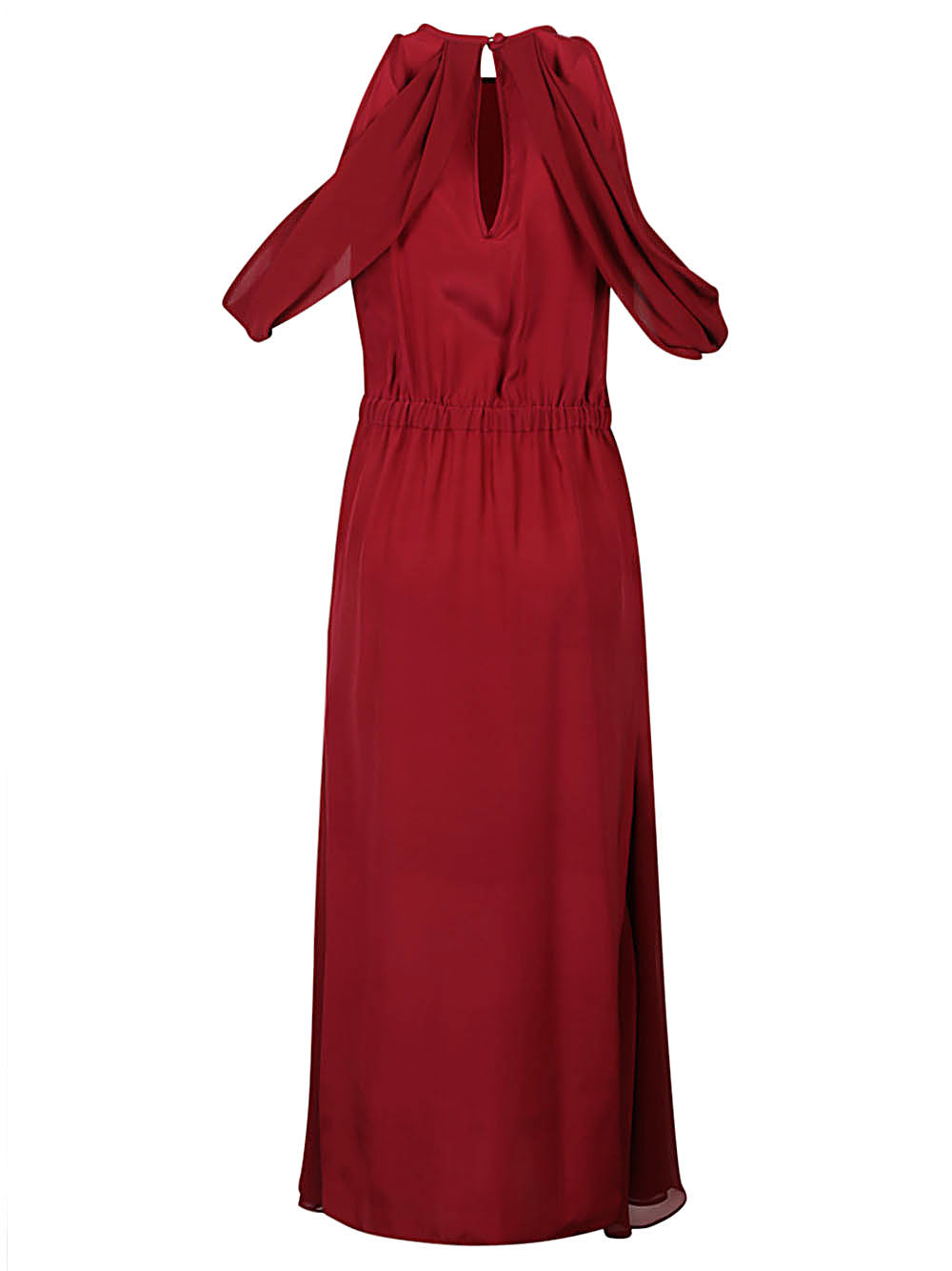 CRIDA MILANO Silk Midi Dress with Button Closure