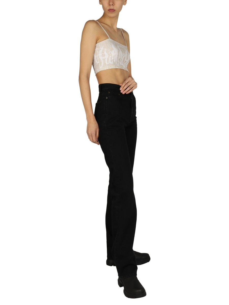 VISION OF SUPER Stylish Crop Top with Adjustable Straps
