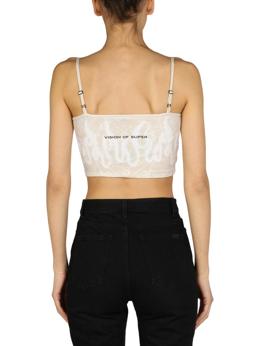 VISION OF SUPER Stylish Crop Top with Adjustable Straps