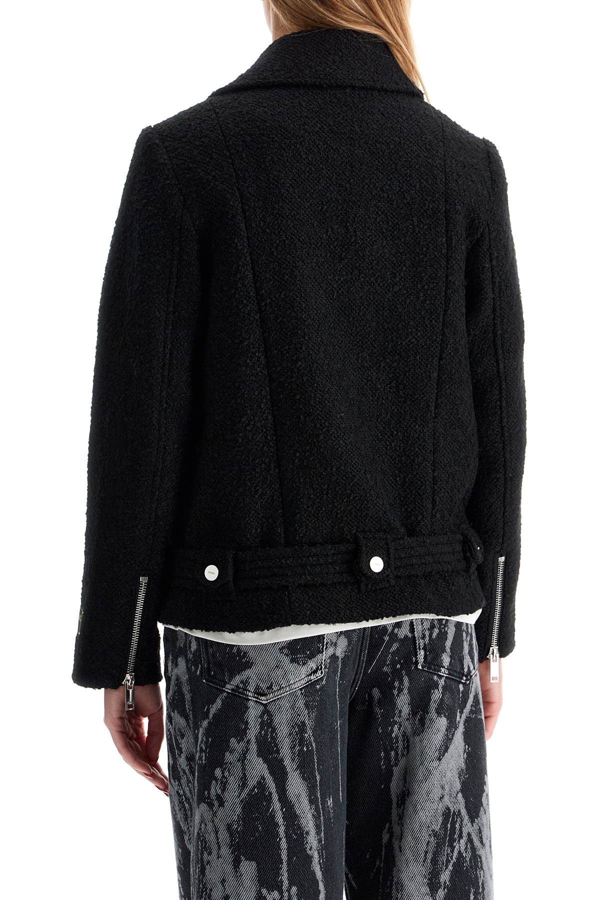 GANNI Wool Boucle Loop Biker Jacket for Women