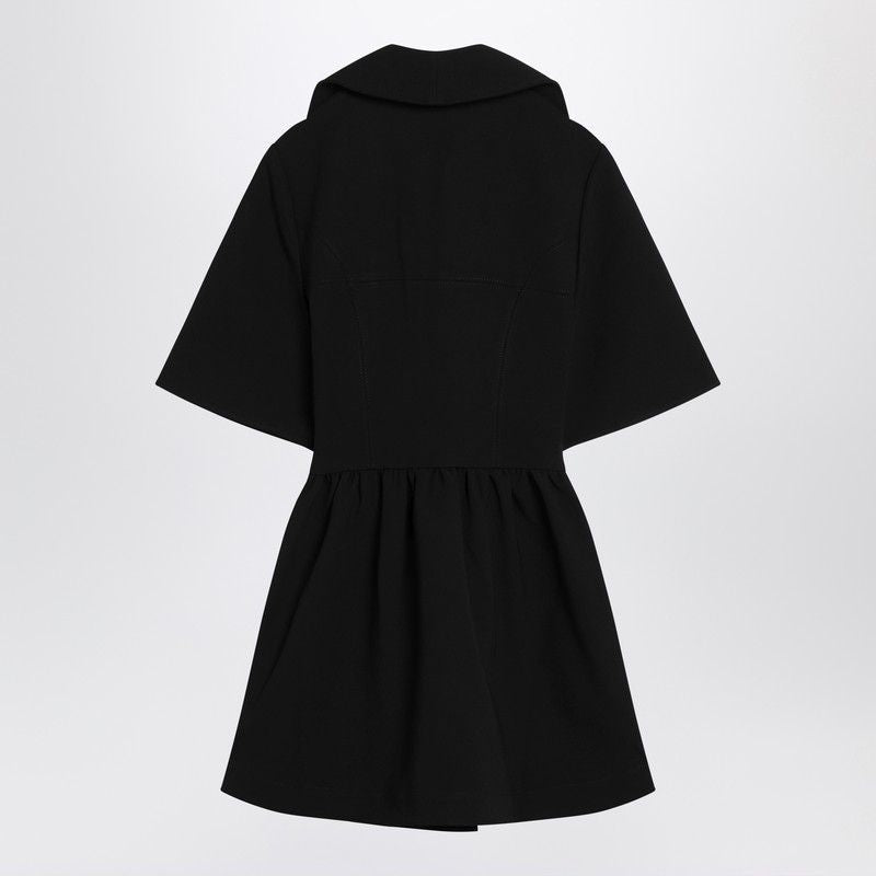 GANNI Women's Creased Pleated Mini Dress with Silver Zip