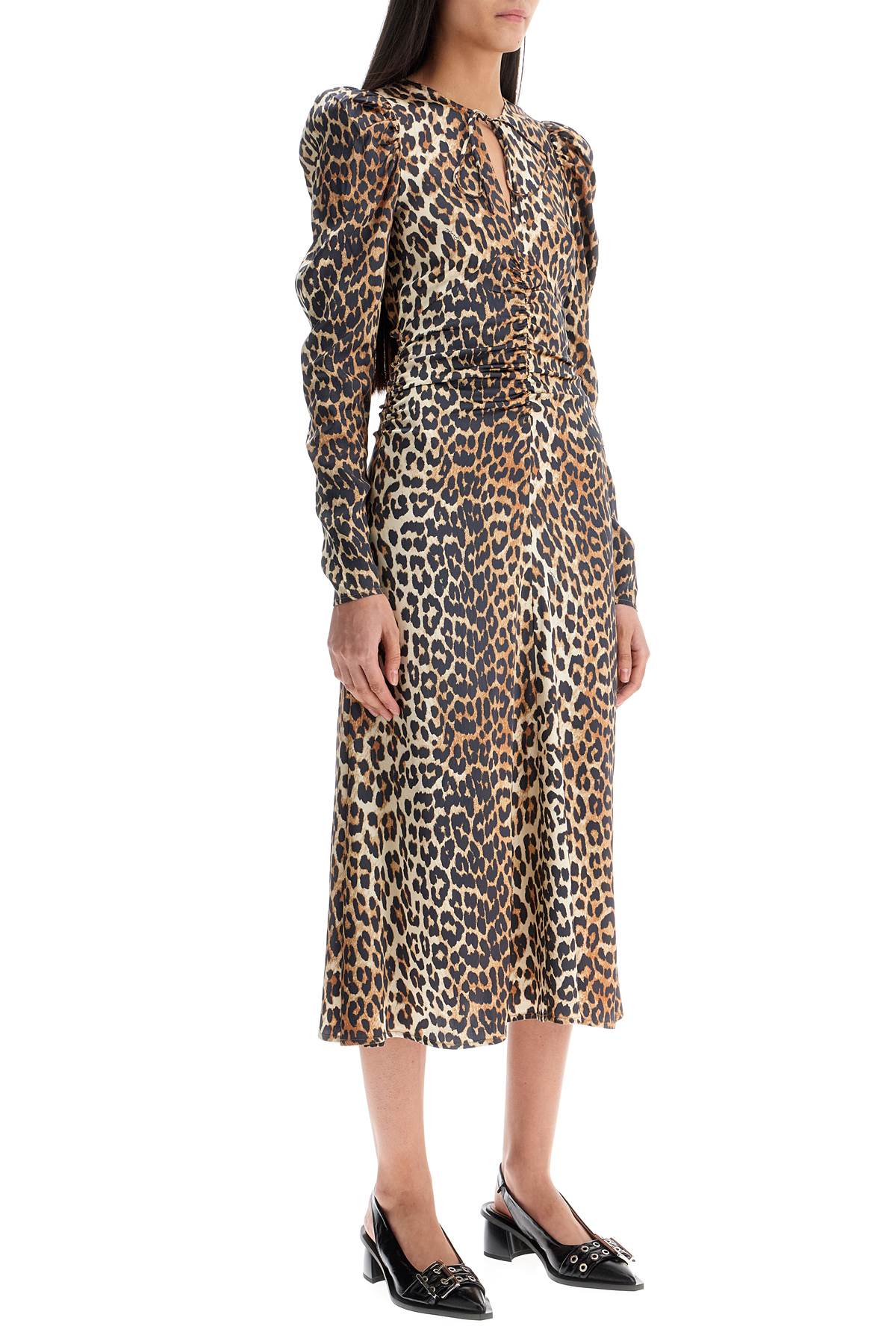 GANNI Leopard Print Midi Dress