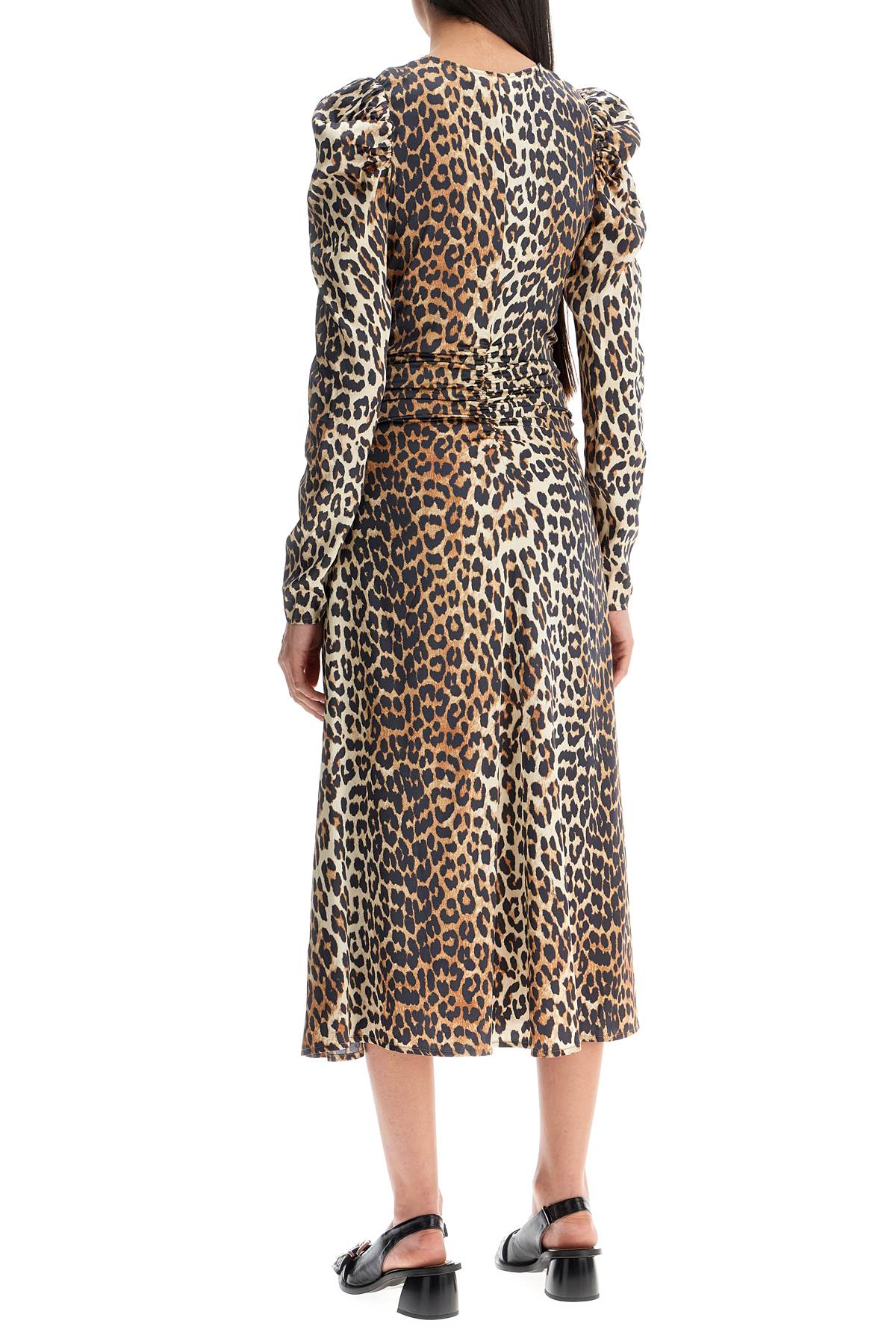 GANNI Leopard Print Midi Dress