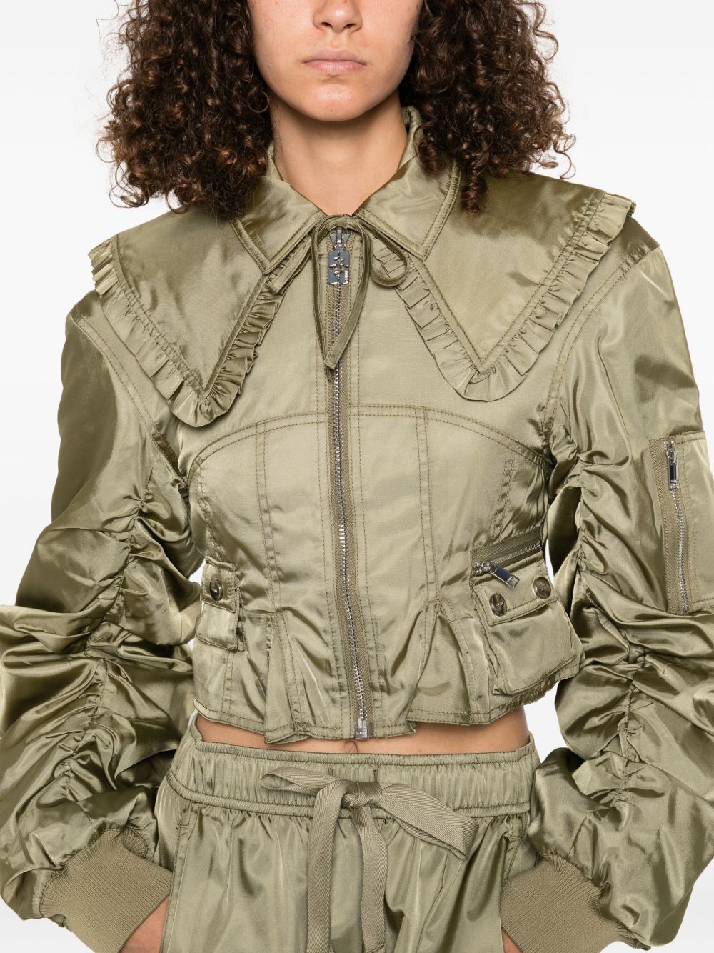 GANNI Nylon Short Bomber Jacket for Women