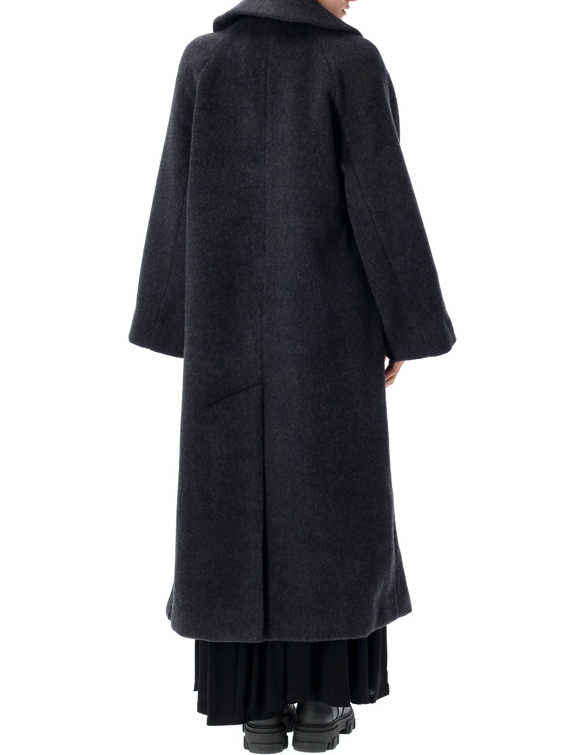 GANNI Double Wool Long Jacket in Size S/M